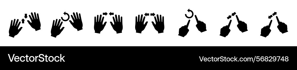 Hand gesture icons set for app user interface Hand gesture icons set for app user interface vector image