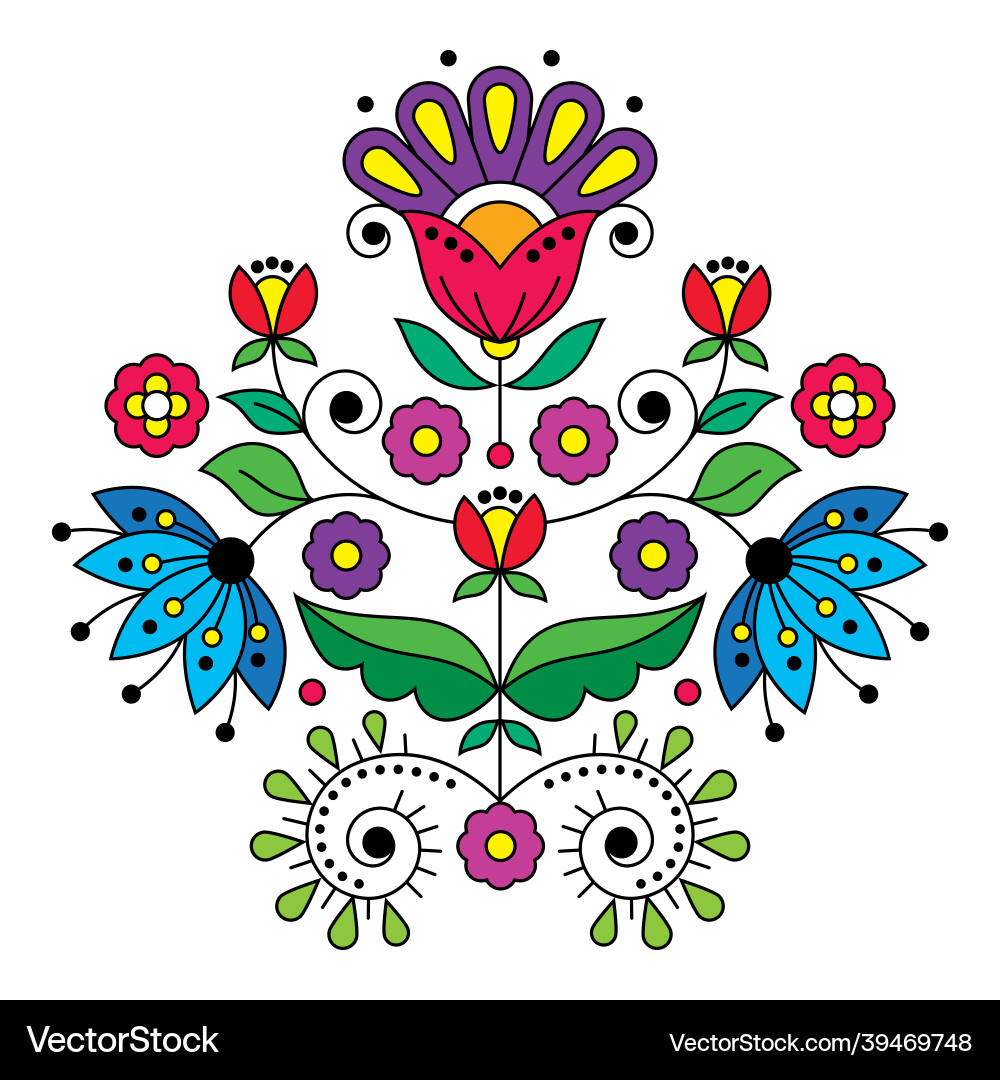 Scandinavian cute folk art design - sweden Scandinavian cute folk art design - sweden vector image