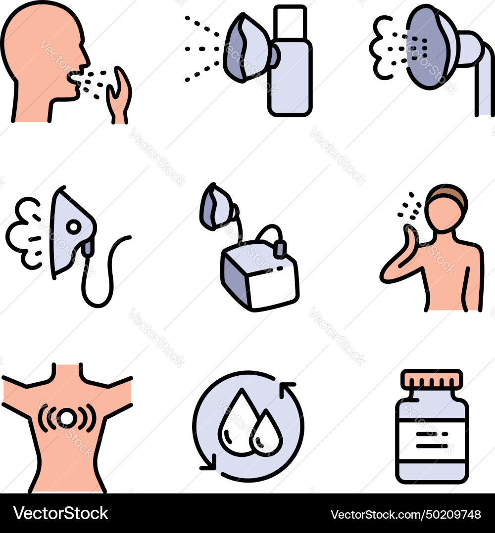 Set of nebulizers different types Set of nebulizers different types vector image