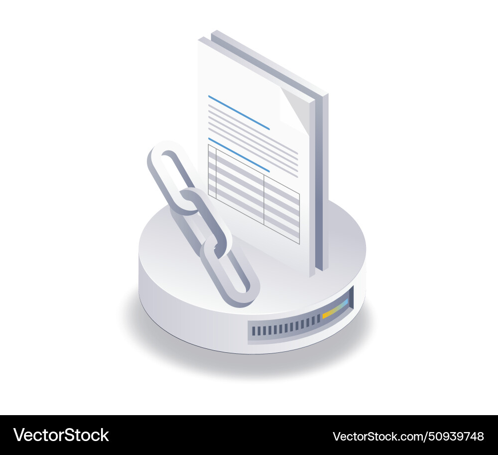 System database link network flat isometric 3d System database link network flat isometric 3d vector image