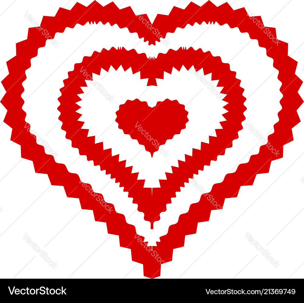 Abstract heart icon simple style vector image
