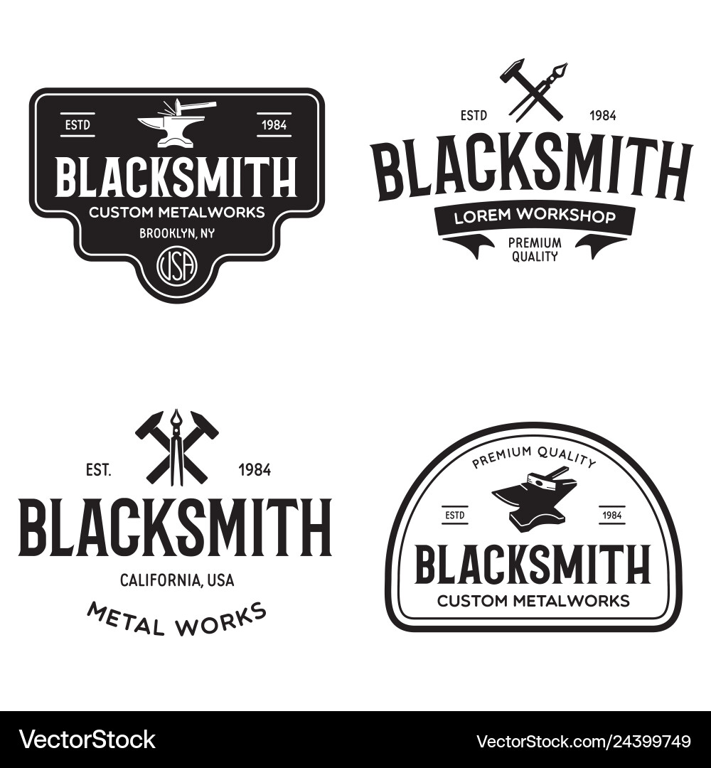 Blacksmith Labels & Emblems vector image