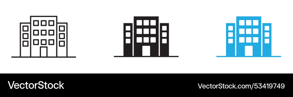 Building icon thin line Building icon thin line Vector Image