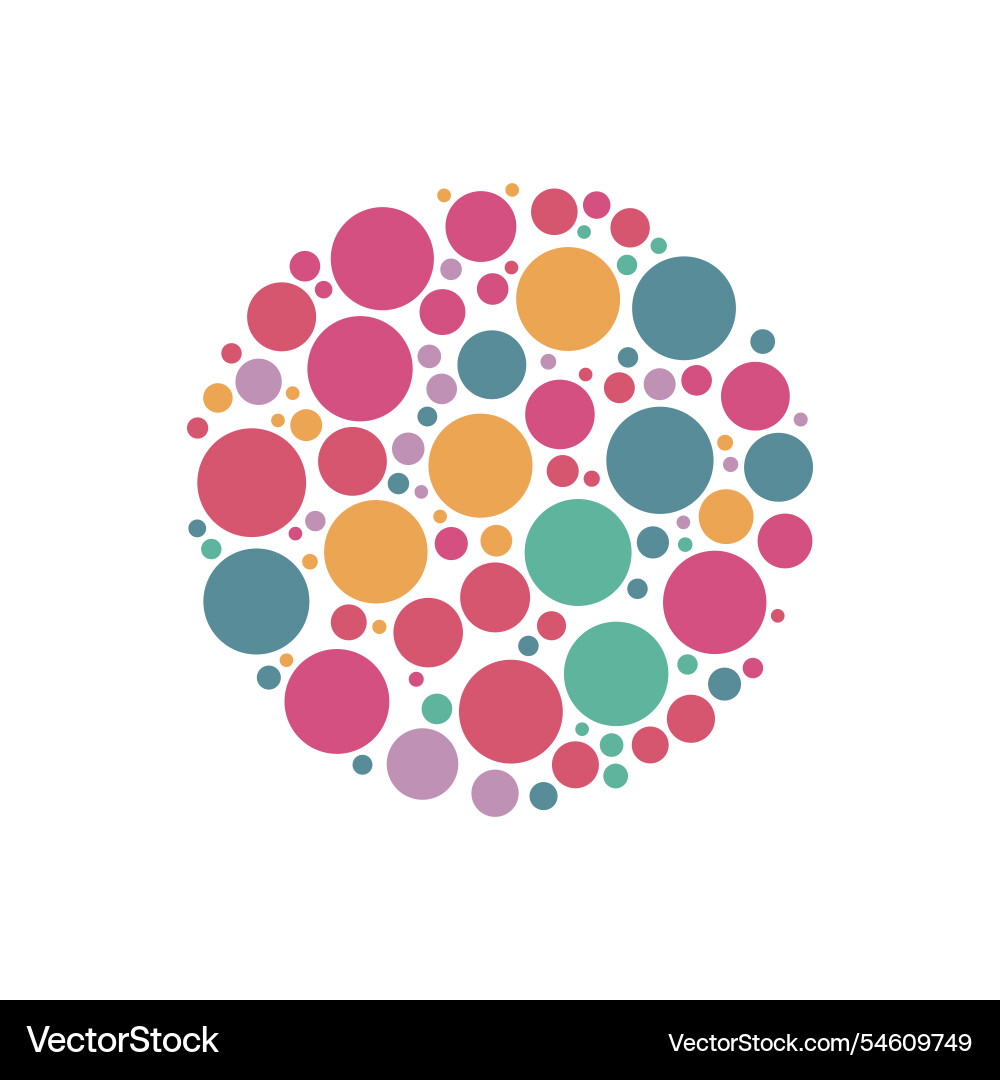 Color blindness test with multicolor no overlap Vector Image
