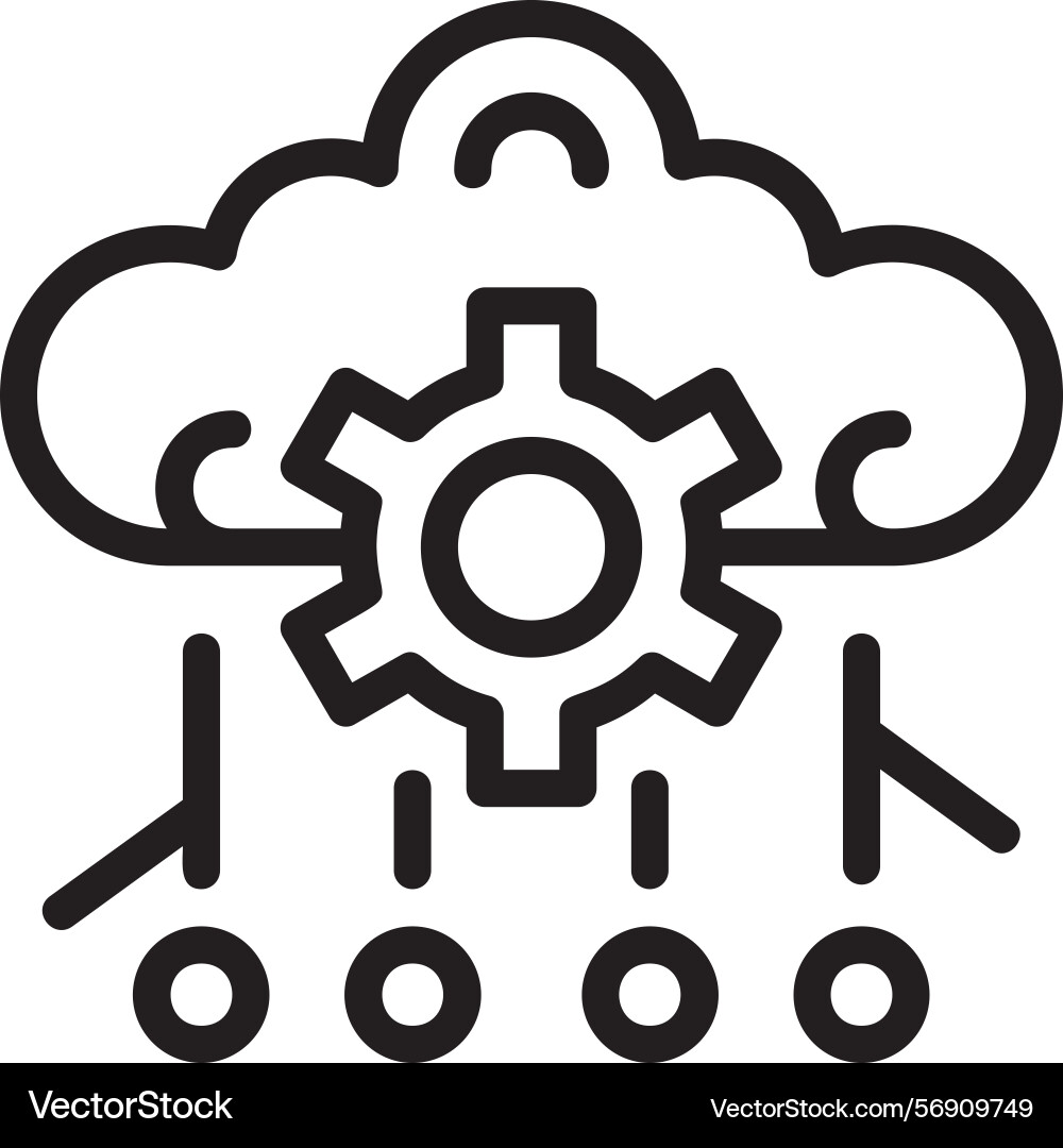 Deep learning linear style icon design Vector Image