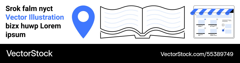 Digital content management with map pin book Vector Image