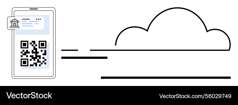 Digital qr code payment system with cloud Digital qr code payment system with cloud vector image
