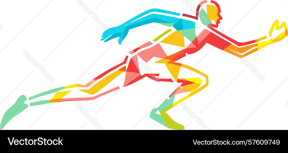 Dynamic sprinter in motion design generative ai vector image