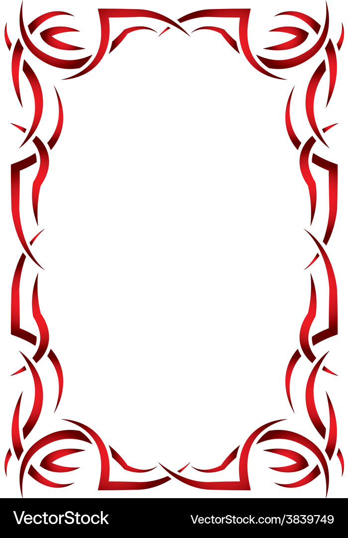 Gothic Tribal Frame - Red & Black Vector Image
