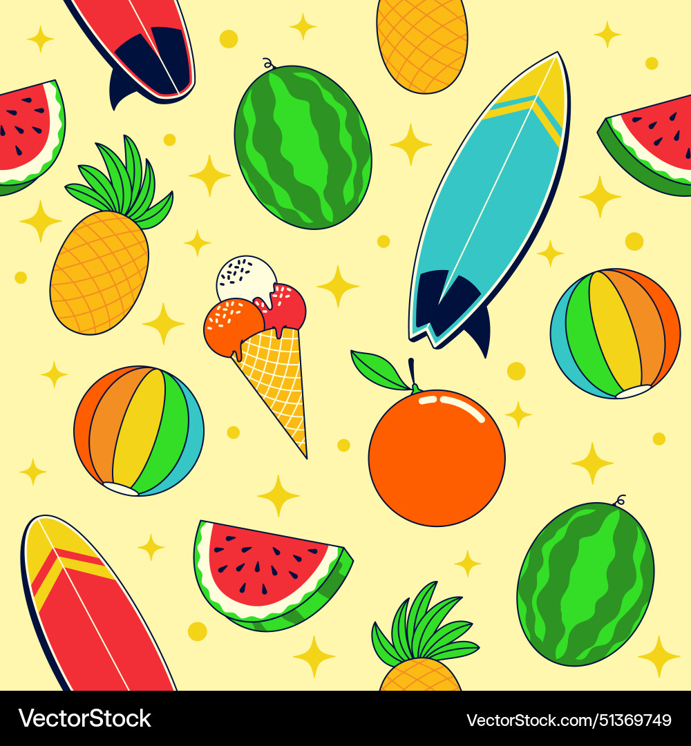 Summer element pattern design Summer element pattern design vector image