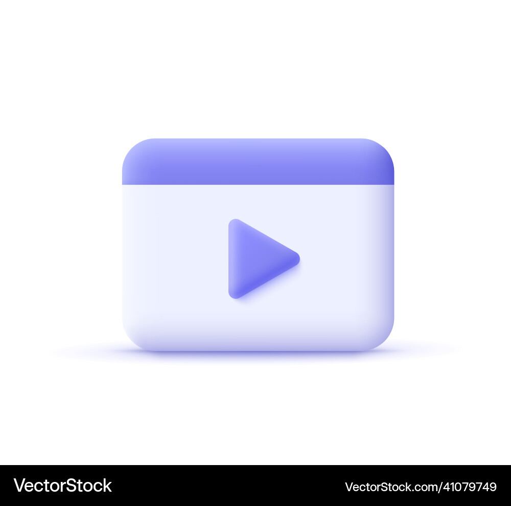 Video player web page play button vector image