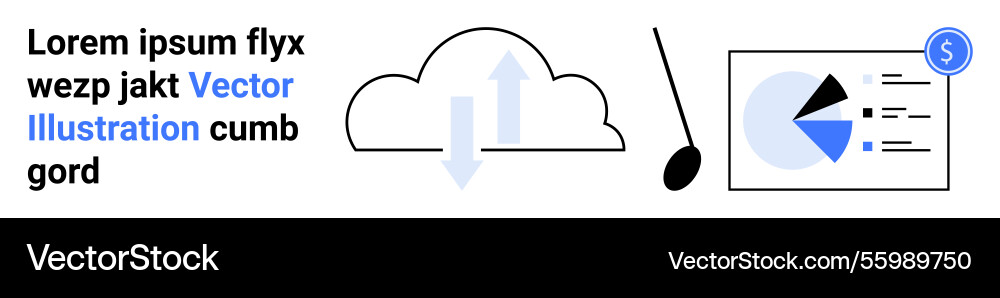 Cloud storage upload and data analytics Cloud storage upload and data analytics Vector Image
