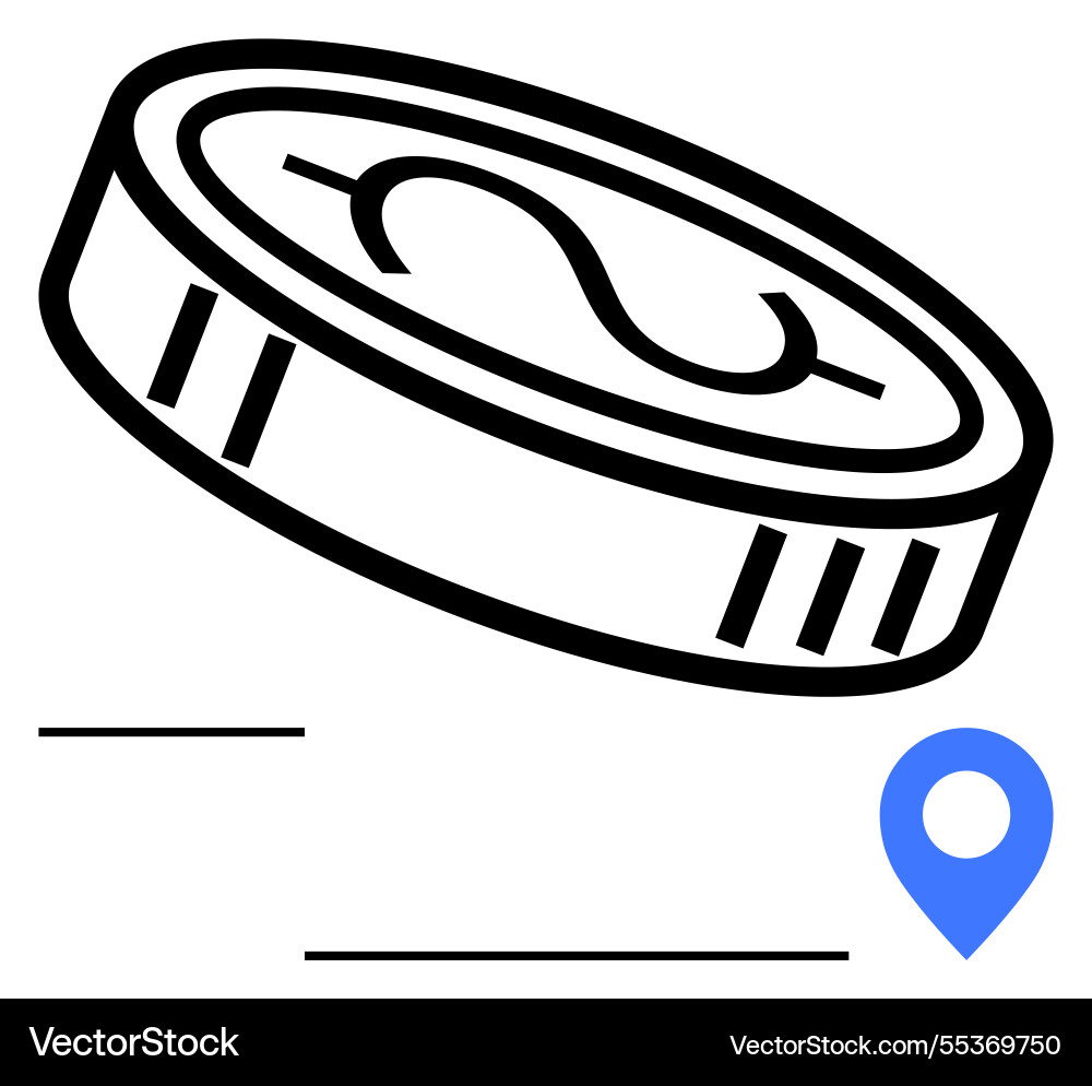 Coin with dollar sign and map pointer representing Coin with dollar sign and map pointer representing vector image