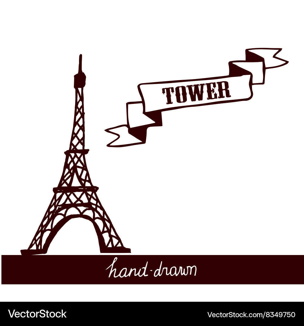 Eiffel tower sketch Vector Image