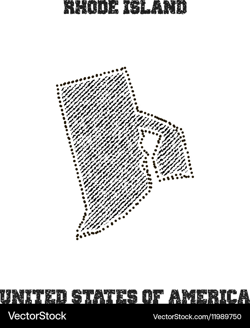 Label with map of rhode island Vector Image