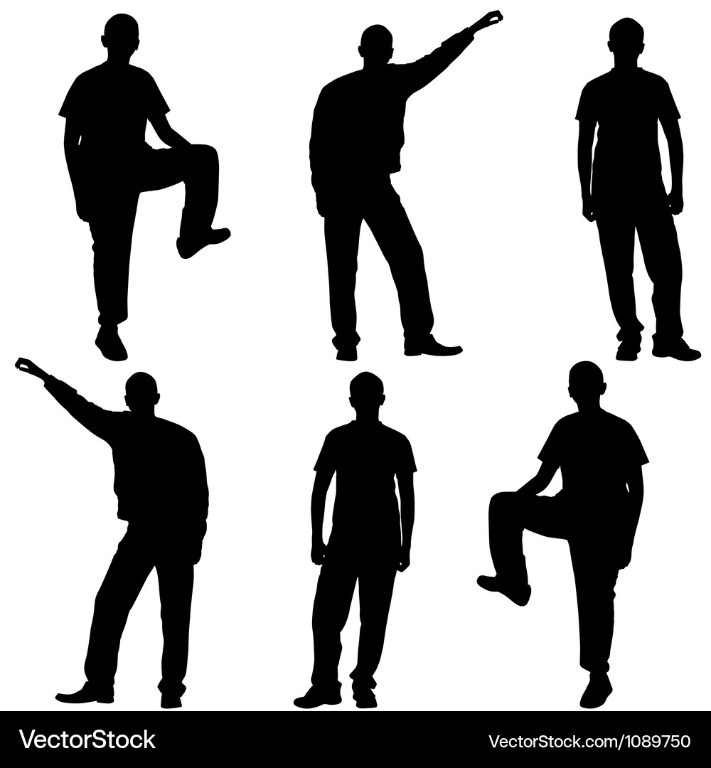 Silhouetted People - Isolated Figures Vector Image