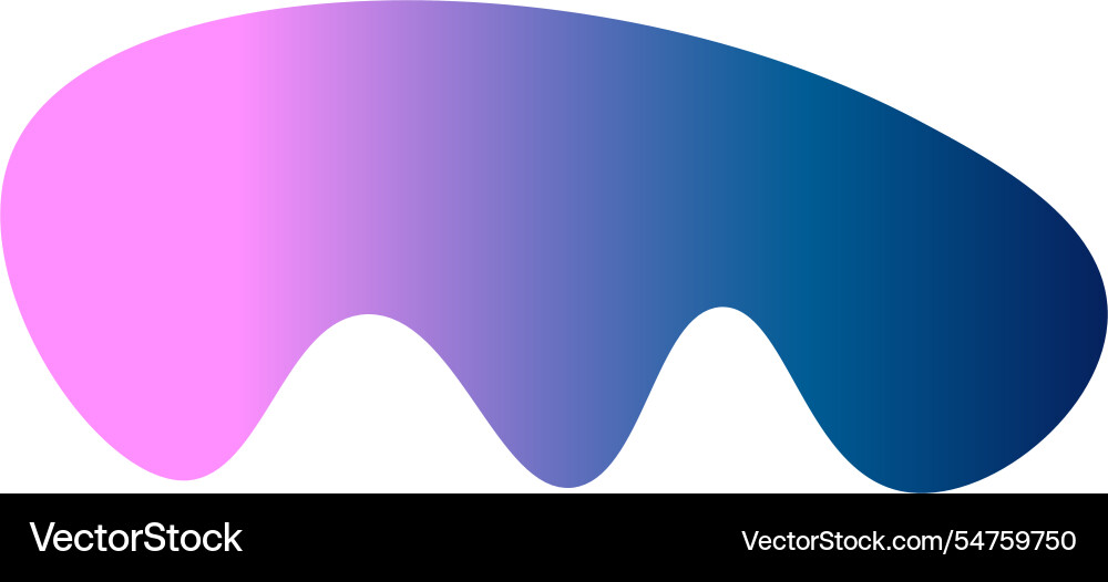 Wavy gradient shape in pink and blue Vector Image