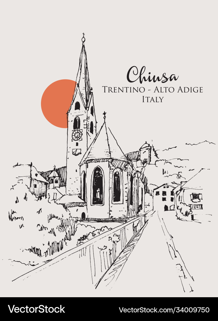 Zeichnungsskizze chiusa trentino-alto adige Zeichnungsskizze chiusa trentino-alto adige vektorbild