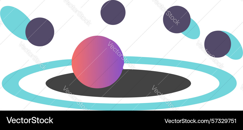 Abstract spheres in dynamic orbital paths design vector image