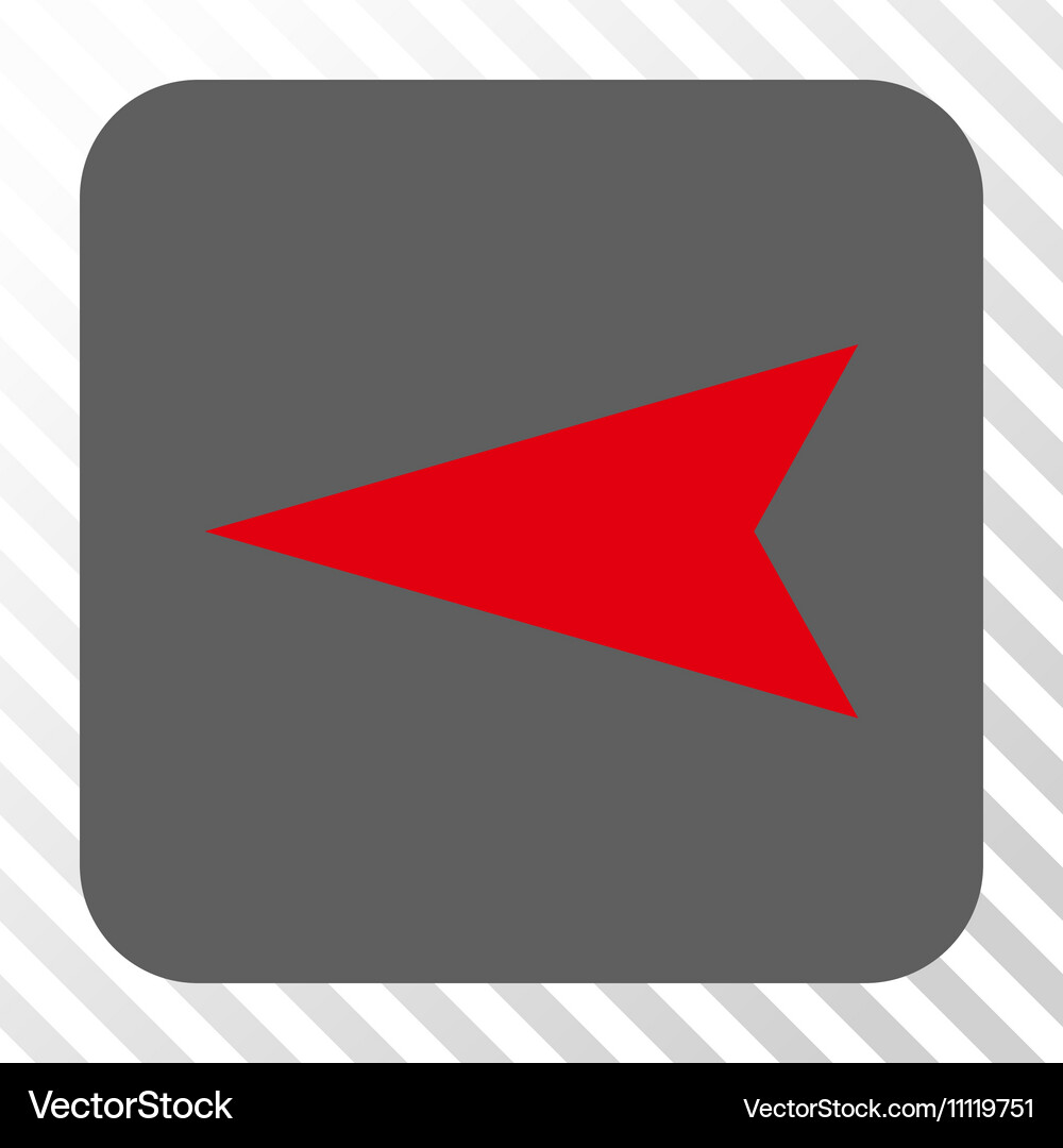 Arrowhead left rounded square button Vector Image