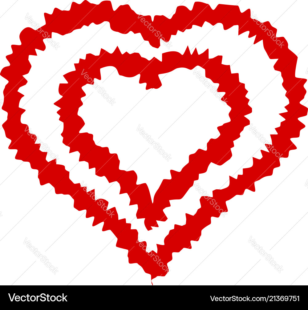 Double line heart icon simple style Double line heart icon simple style vector image