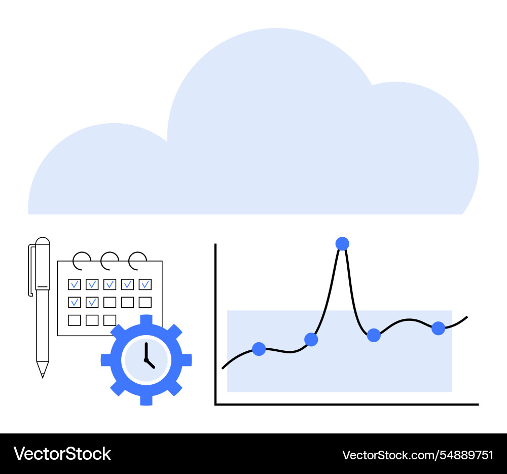 Effiziente Zeitverwaltung mit Cloud-basierten Daten Effiziente Zeitverwaltung mit Cloud-basierten Daten vektorbild