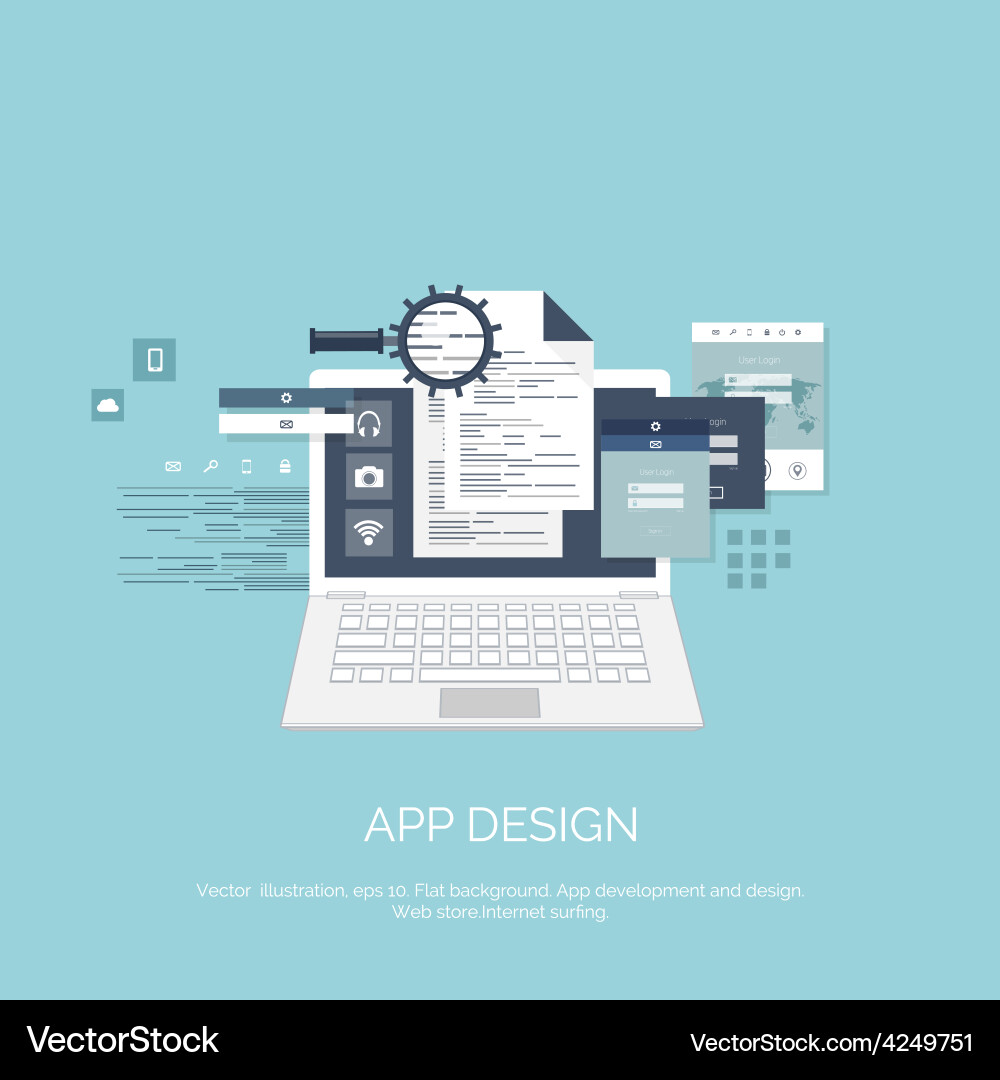 Flat computing background Vector Image