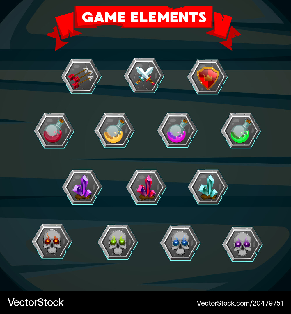 Game Element Collection vector image