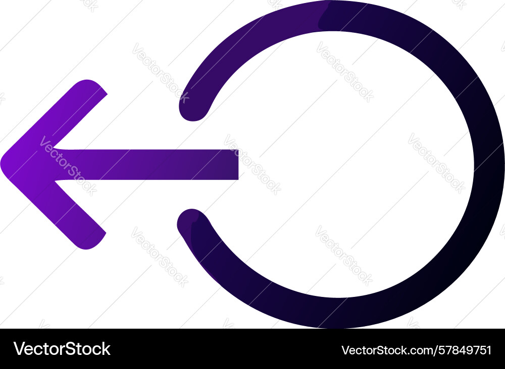 Left arrow circular return icon design generative vector image