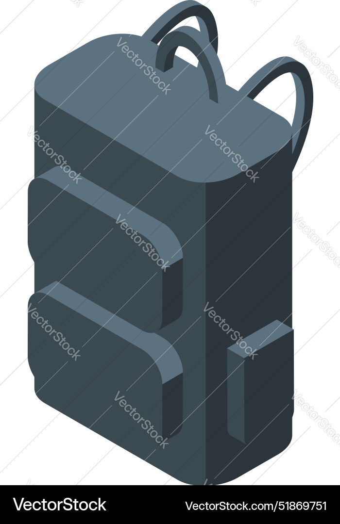 Modern backpack standing up with multiple Vector Image