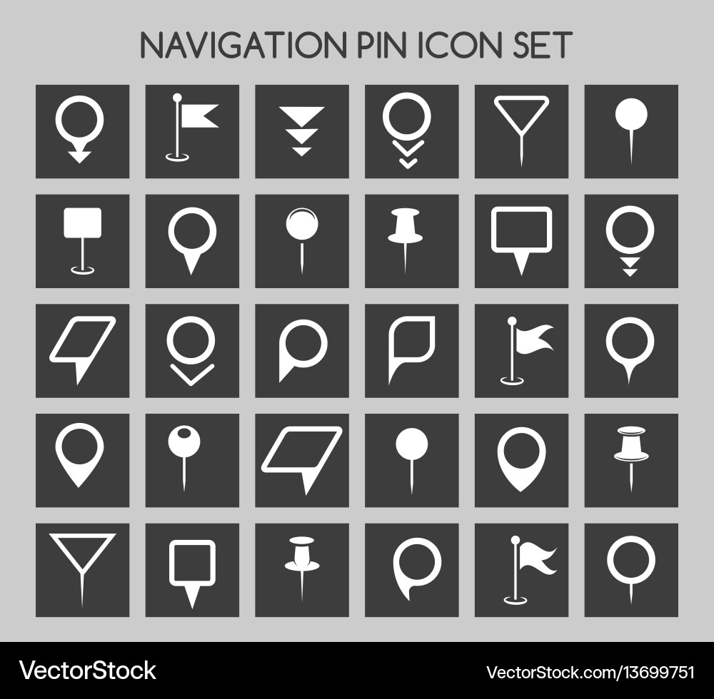 Navigation Pin-Symbole Karte Standort-Marker und Web Navigation Pin-Symbole Karte Standort-Marker und Web vektorbild