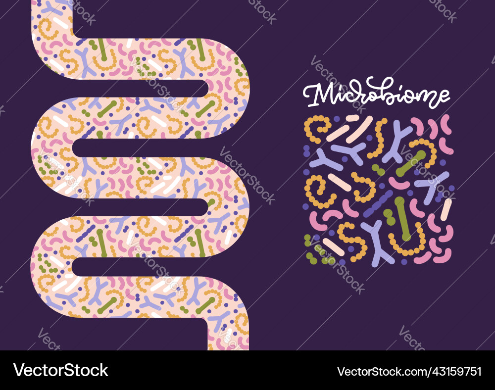 Probiotic Microbe Patterns Vector Image