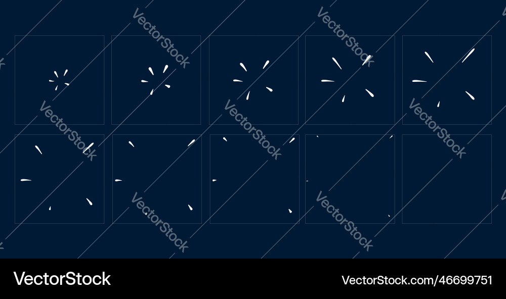 Sparkle Burst Animation - Firework Effects Vector Image
