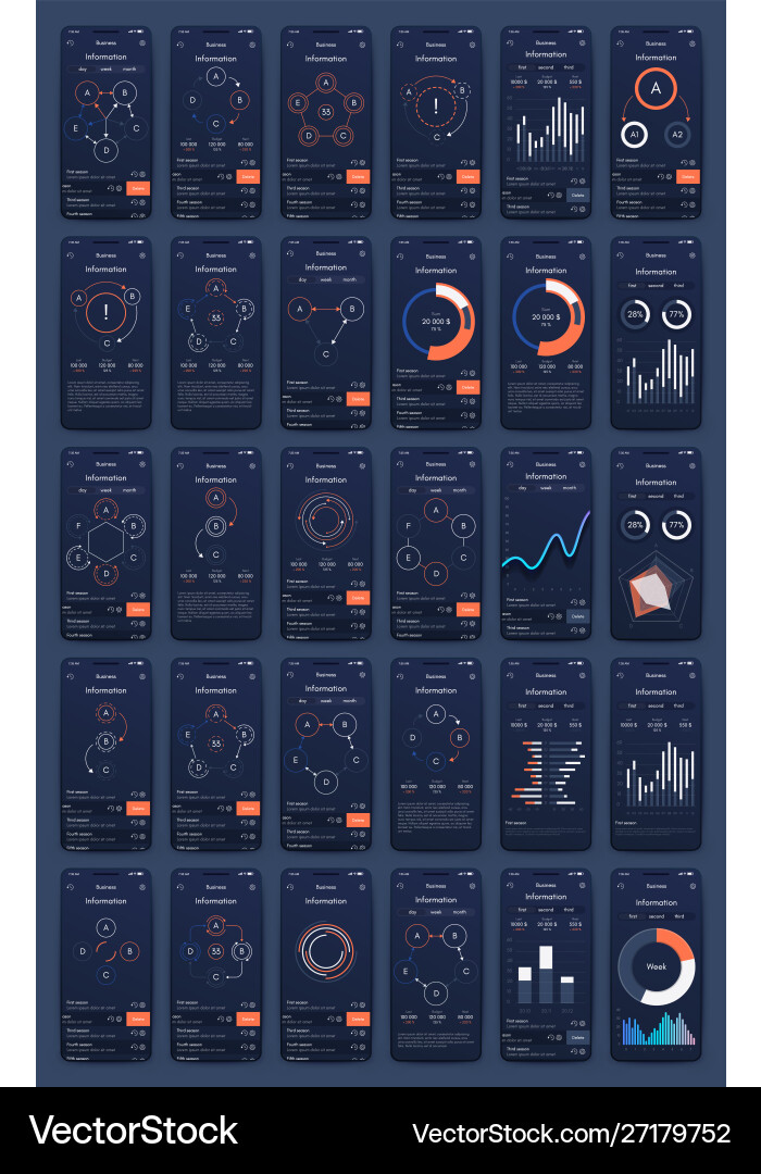 Different ui ux gui screens and flat web icons Different ui ux gui screens and flat web icons vector image