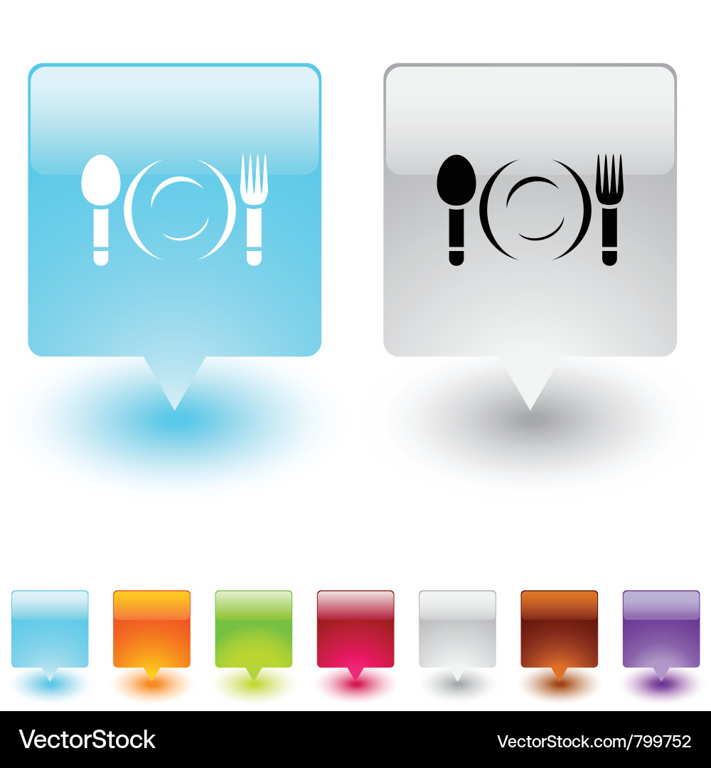 Dinner square button Vector Image