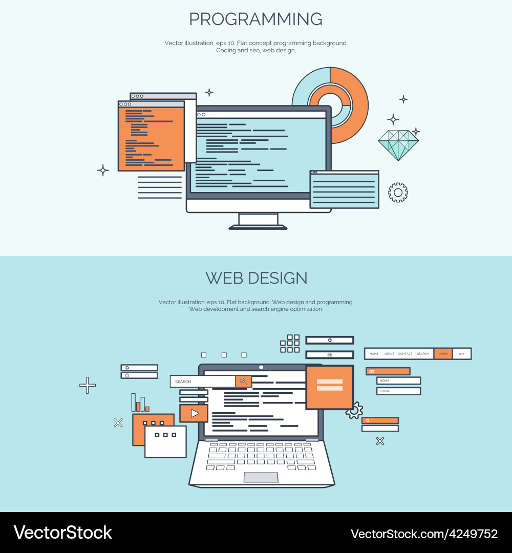Flat computing background Vector Image