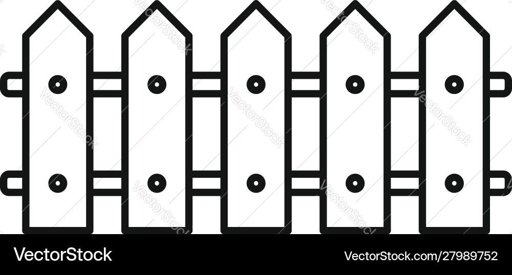 Garden fence icon outline style Garden fence icon outline style vector image