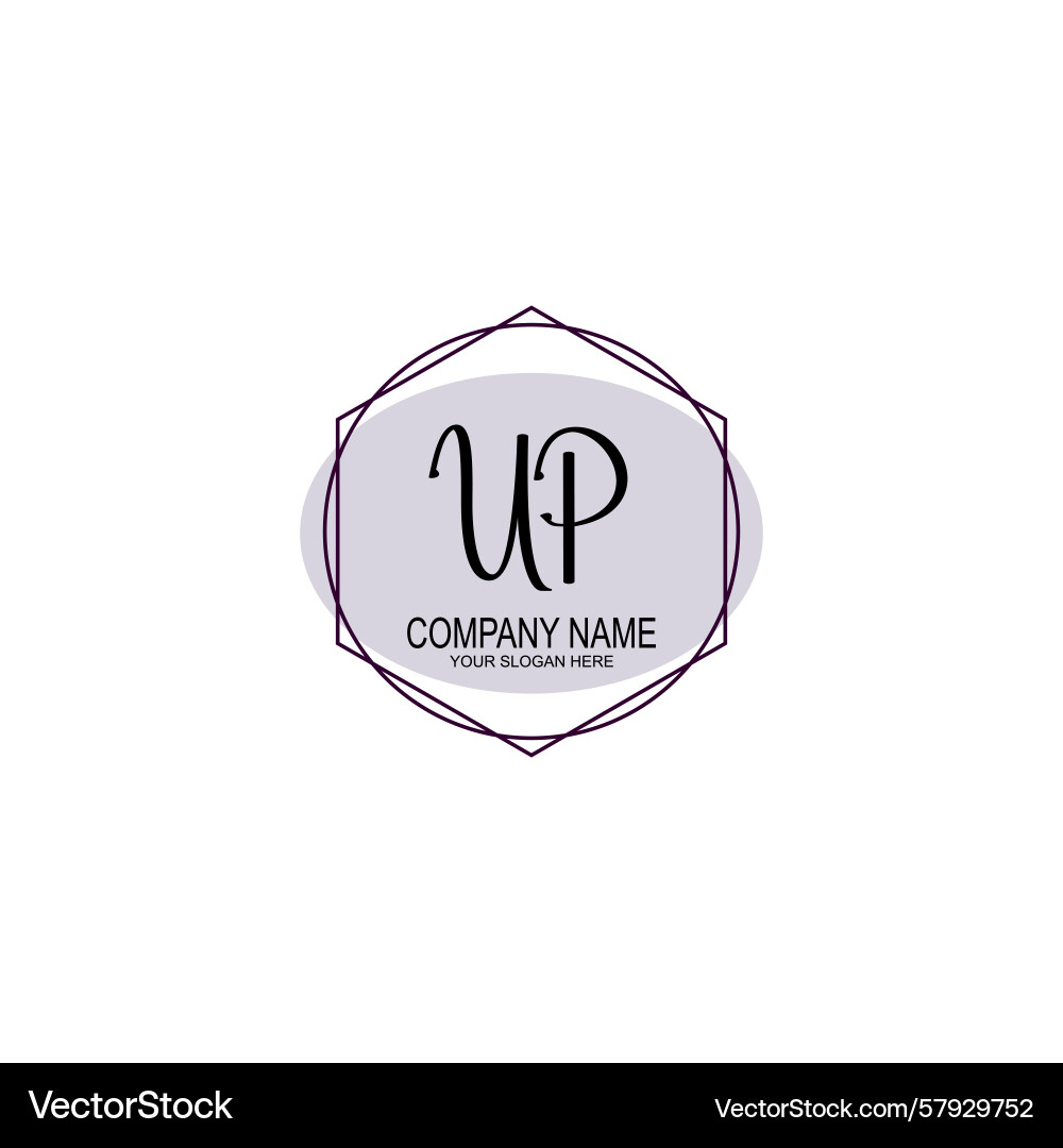 Handwriting logo concepts with initial up Handwriting logo concepts with initial up Vector Image