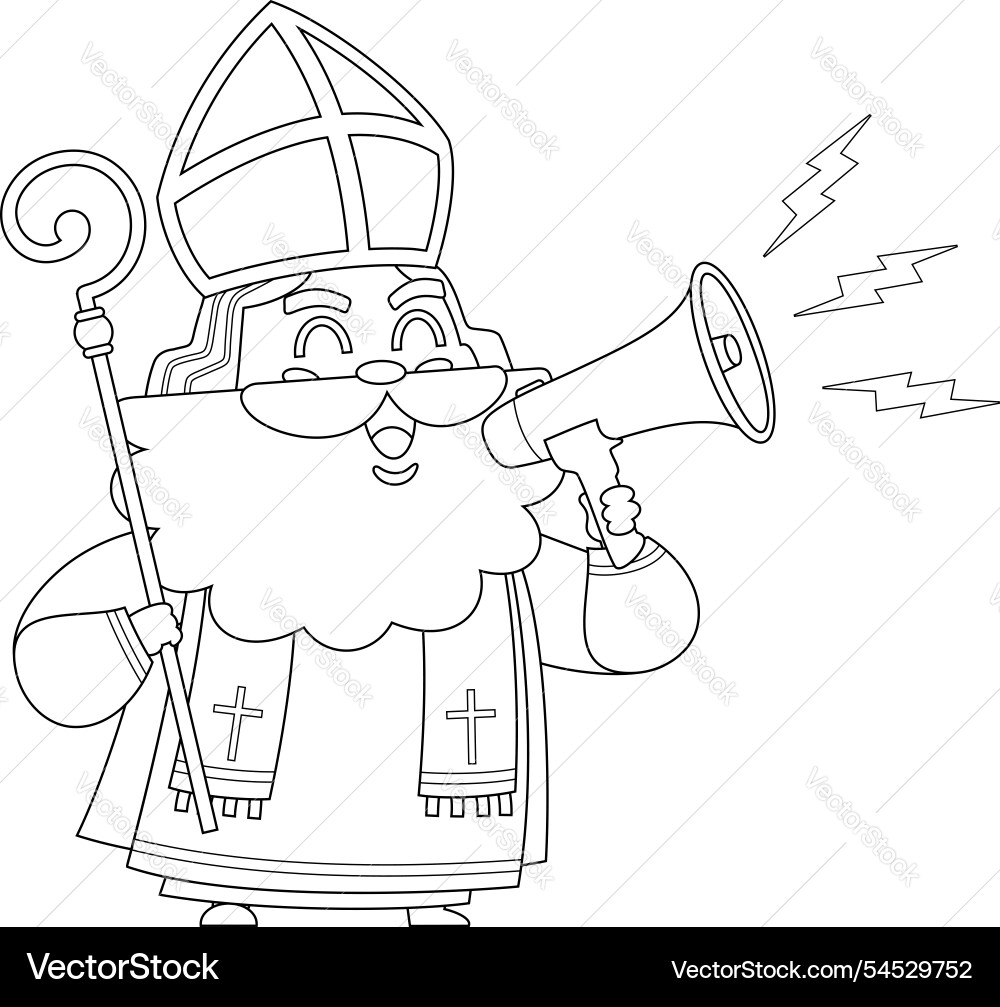 Outlined cute saint nicholas or sinterklaas Outlined cute saint nicholas or sinterklaas vector image