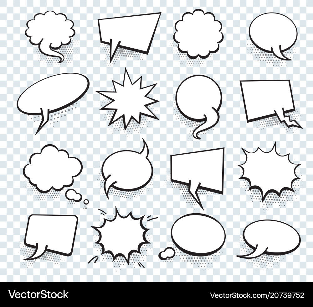 Set of blank template in pop art style comic text Set of blank template in pop art style comic text vector image