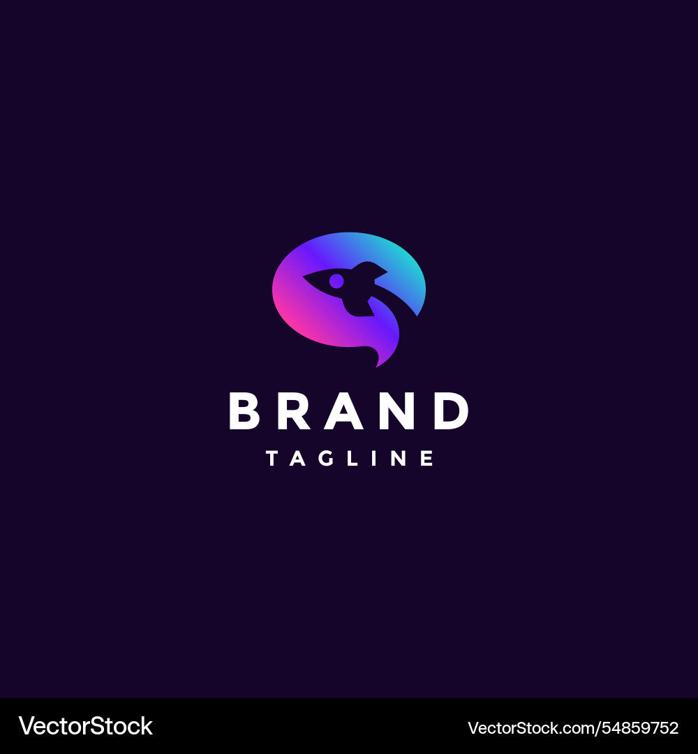 Simple rocket fast messaging logo design Simple rocket fast messaging logo design vector image
