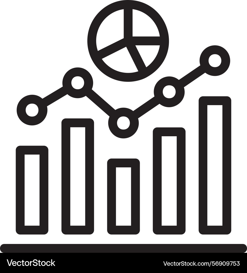 Data analytics linear style icon design vector image