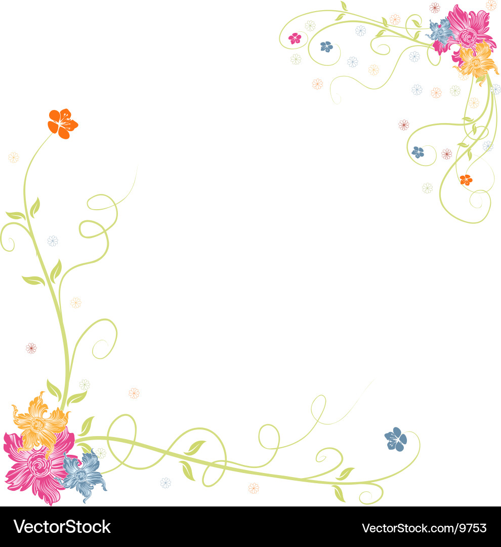 Floral Spring Border vector image
