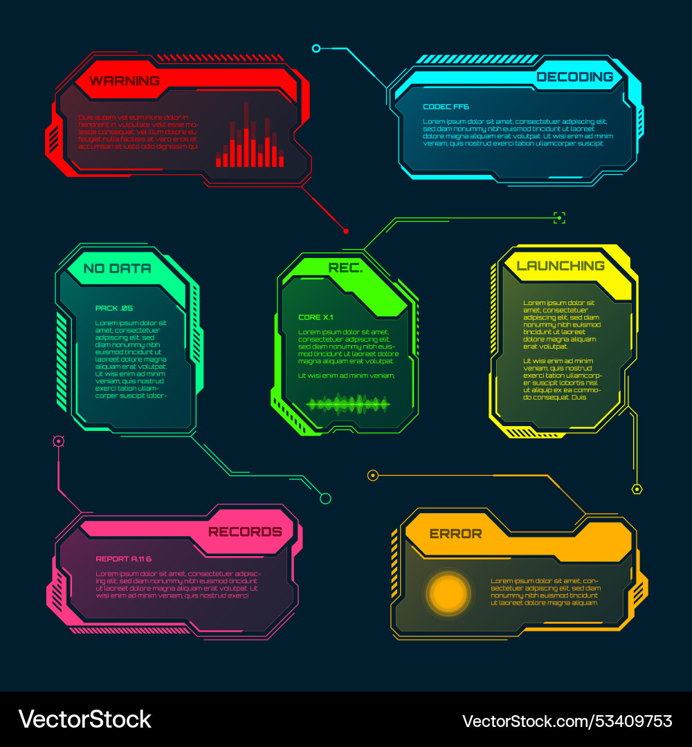 Futuristic hud or ui elements sci-fi user Futuristic hud or ui elements sci-fi user vector image