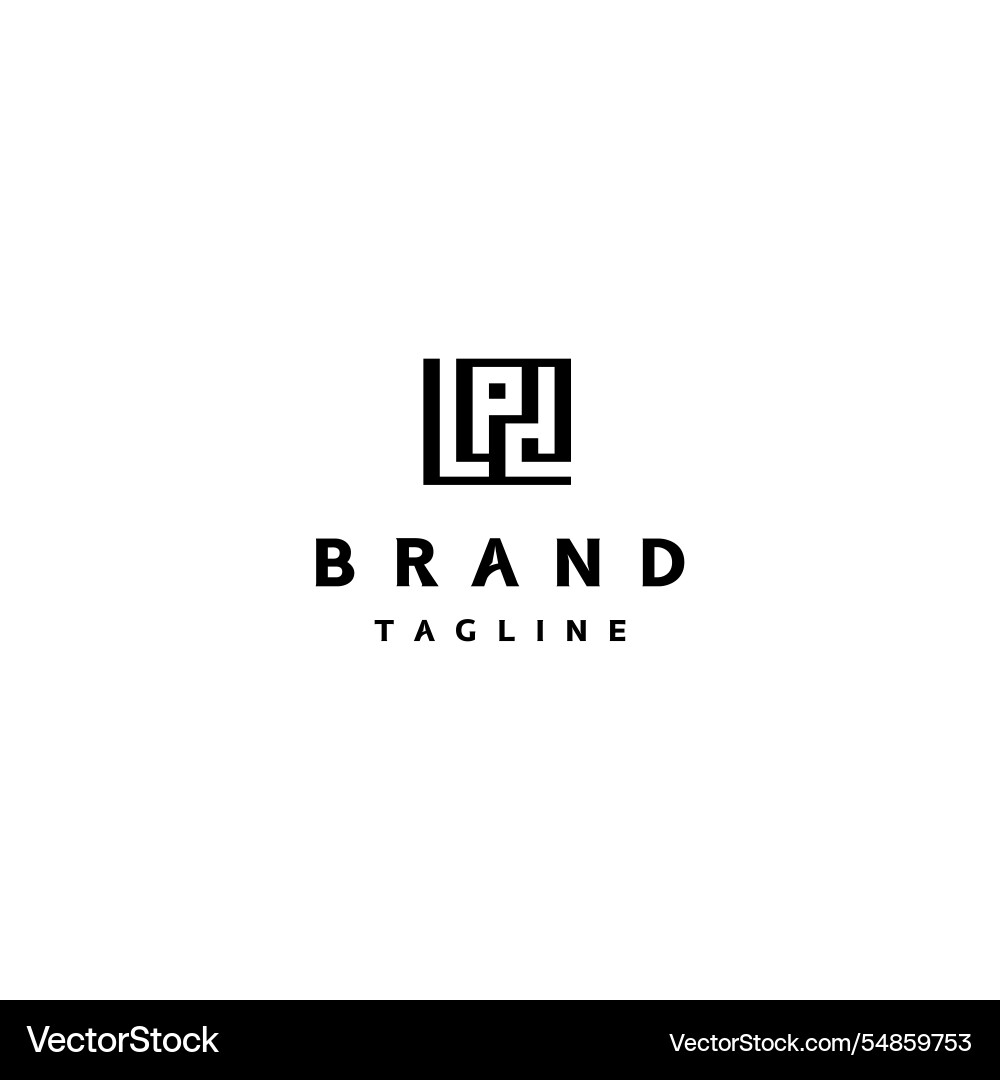 Simple square initial letter lpd logo design Simple square initial letter lpd logo design vector image