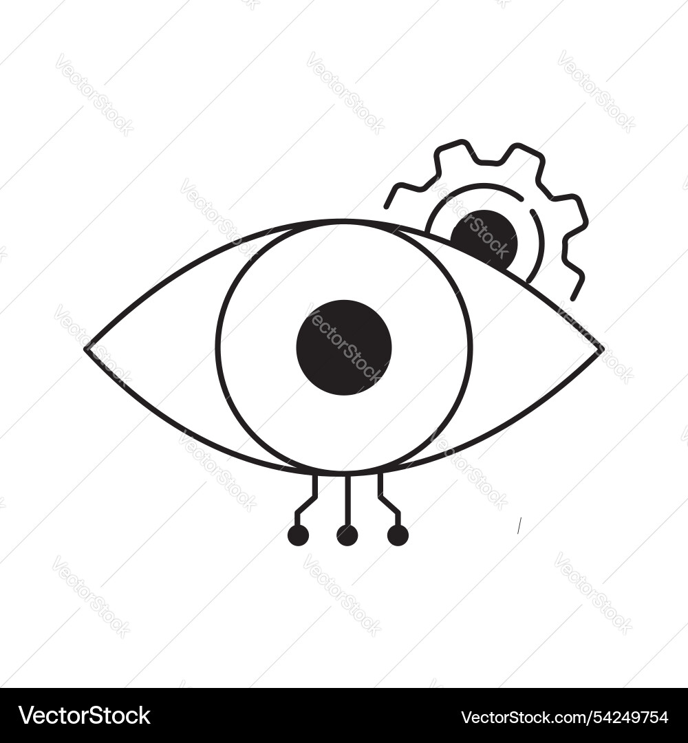 Ai computer vision detection eye icon design vector image