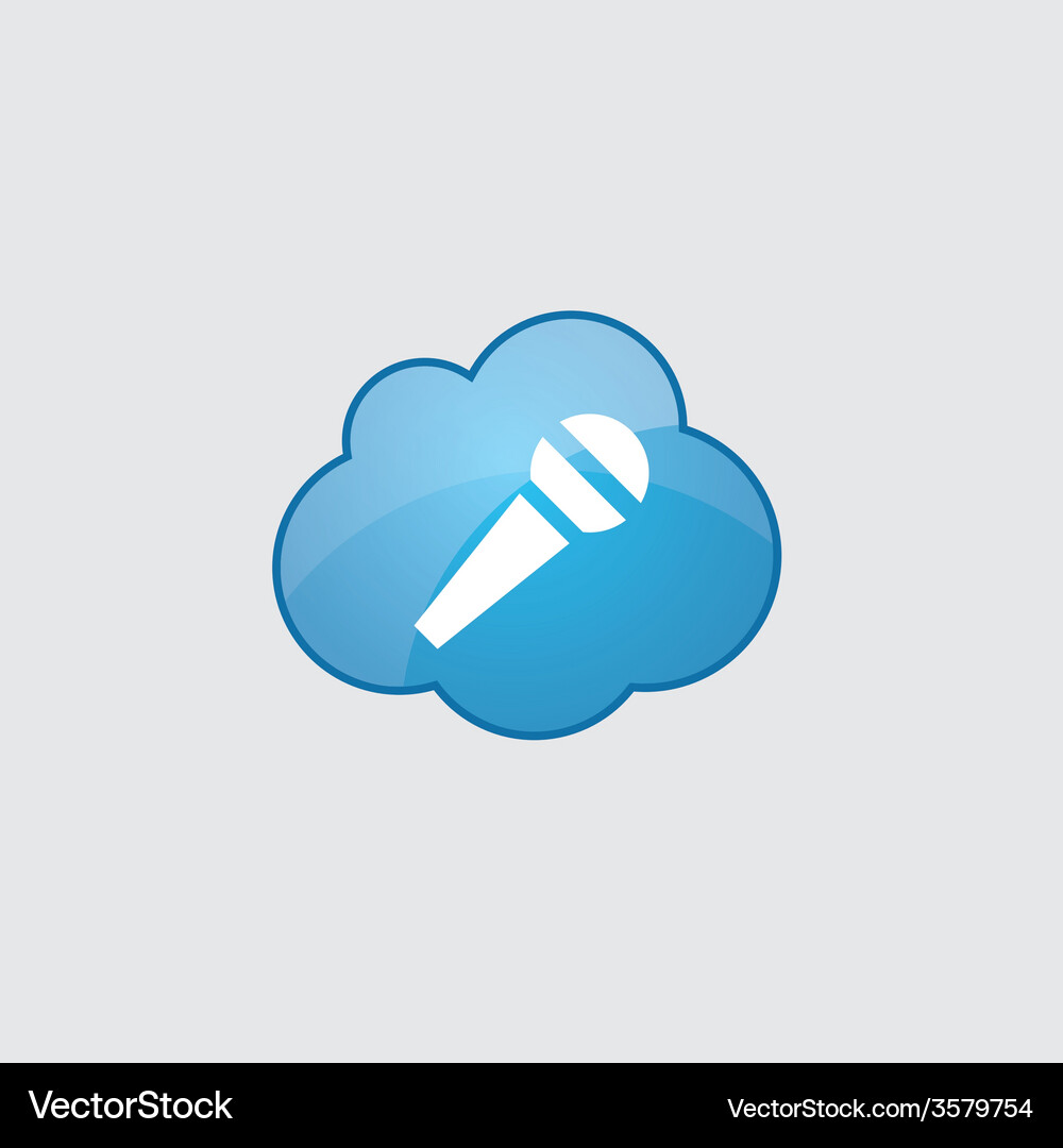 Blue cloud microphone icon Vector Image