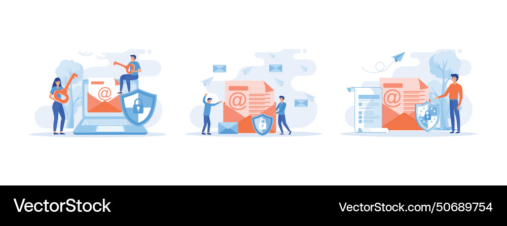 Email encryption concept secure encrypted vector image