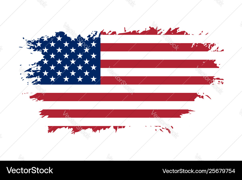 Grunge American Flag - Old USA Vector Image