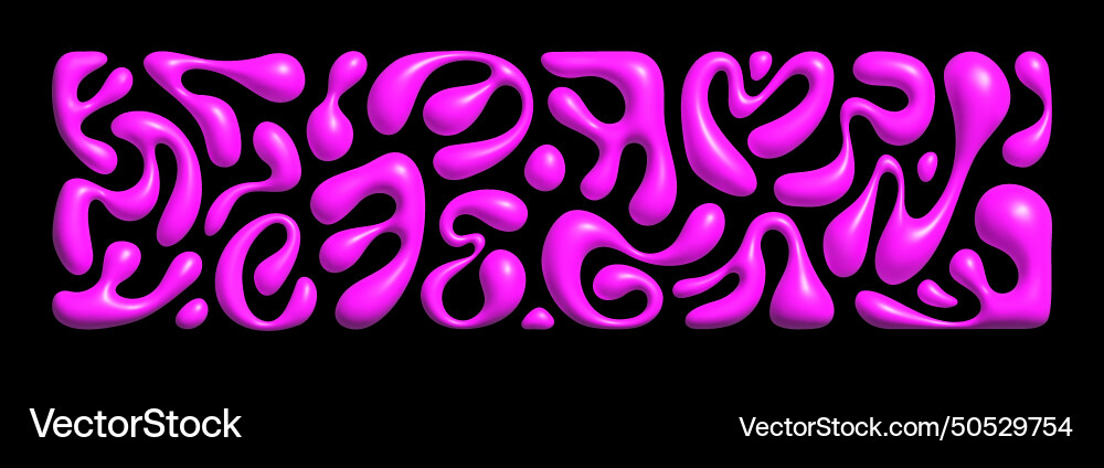 Liquid 3d abstract organic blob shapes set wavy Vector Image